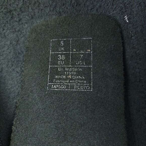 RARE Dr. Martens 11919 1B60 20 Eye Tall Zip Lace Up Combat Boots Women's 7 Black - Picture 9 of 11